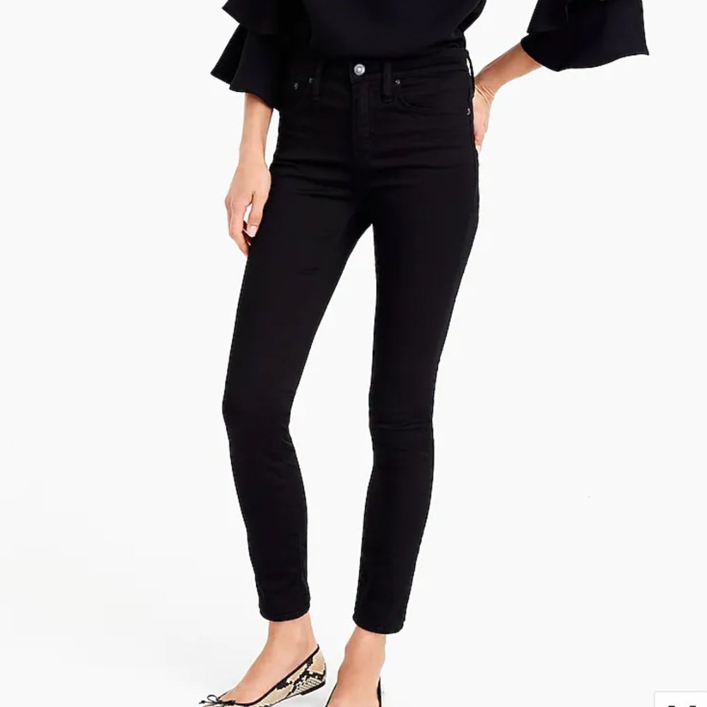 J Crew 9" high-rise stretchy Lookout skinny ,jean in new black, size 29